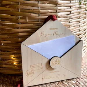Sobre de madera Reyes Magos o Papá Noel