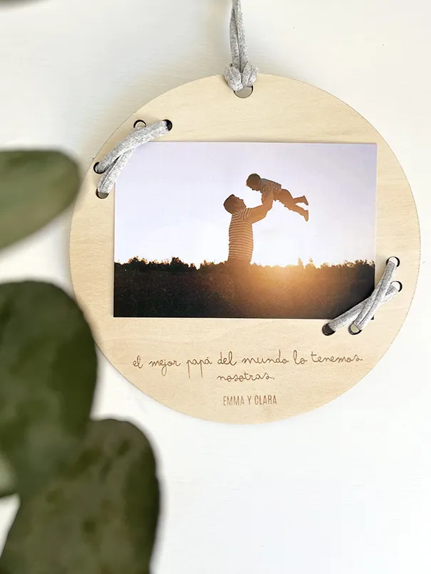 Placa foto y frase