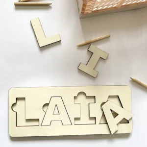 Puzzle nombre madera