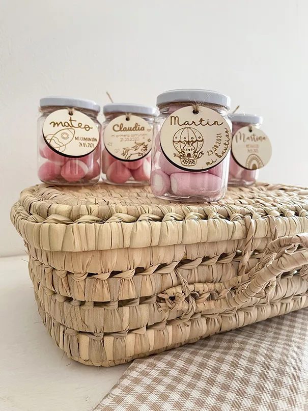 Tarro para chuches etiqueta madera - Imagen 2