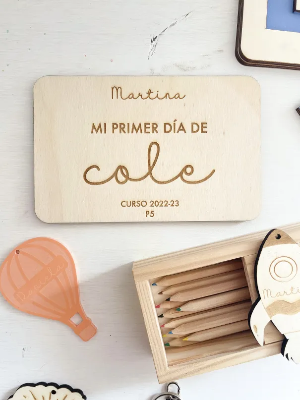 Placa rectangular Vuelta al cole