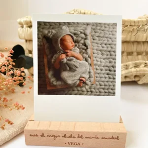 Porta fotos madera con frase