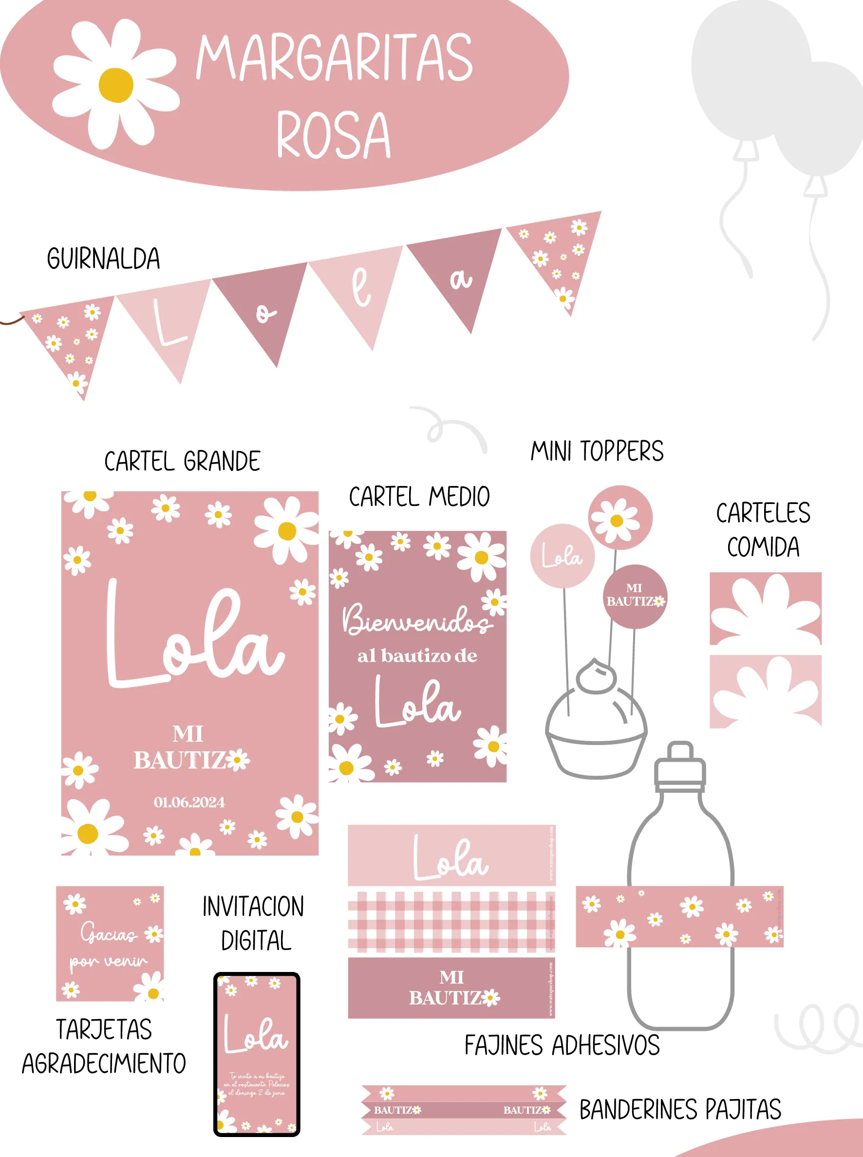 Margaritas rosa Party Kit