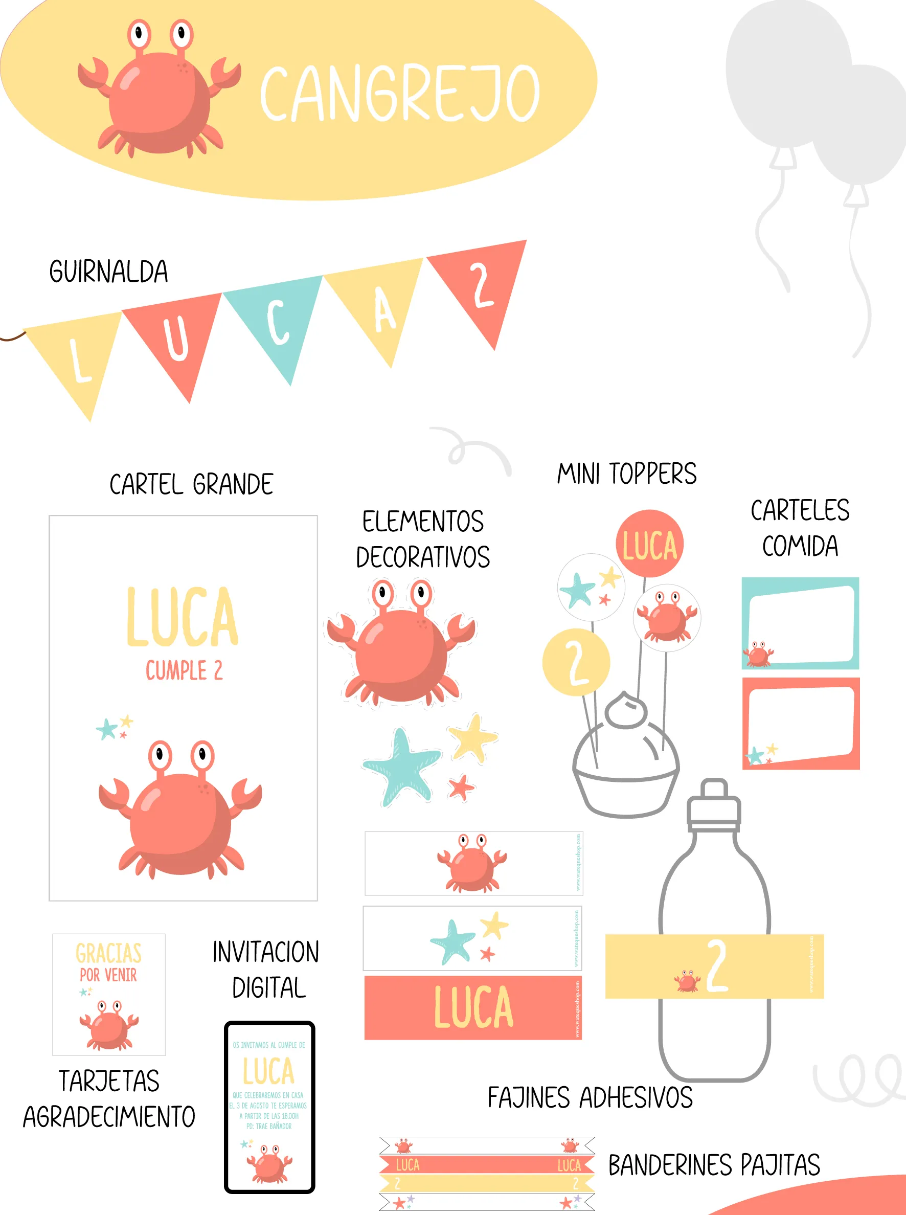 Cangrejo Party Kit