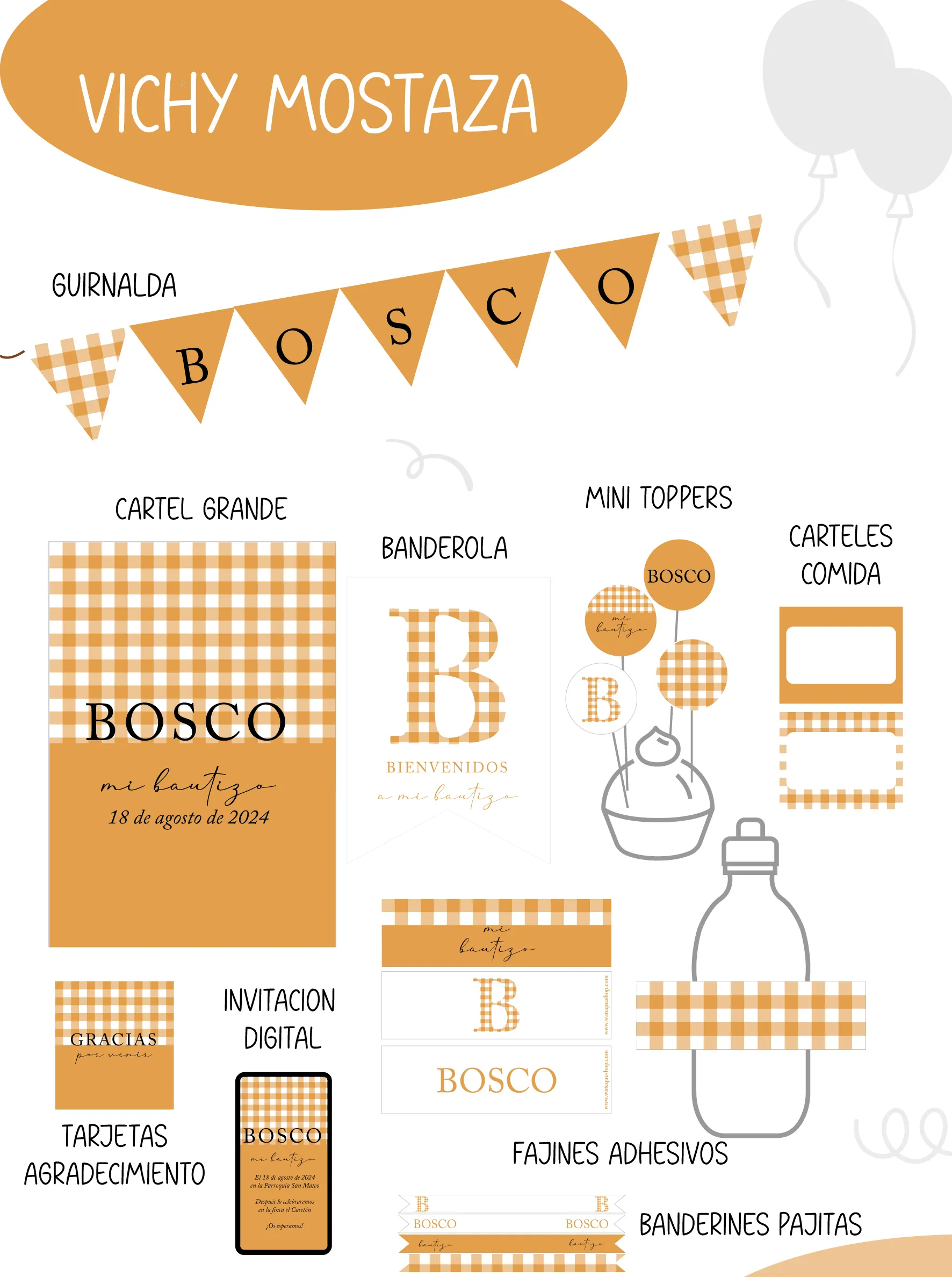 Vichy Mostaza Party Kit