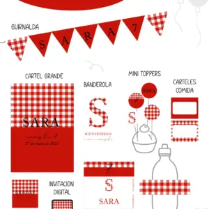 Vichy Rojo Party Kit