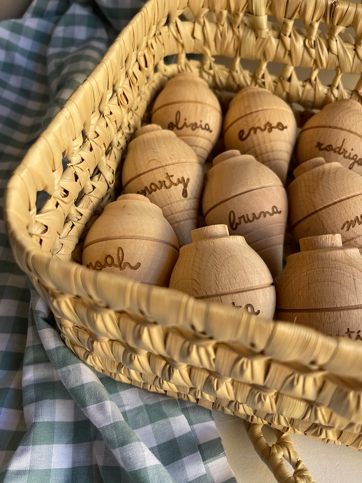 Peonza de madera personalizada