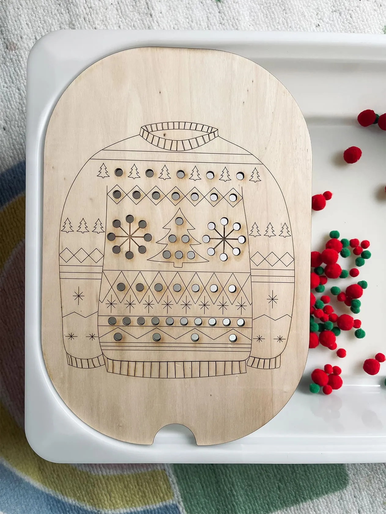 Inserto sensorial trofast "Jersery navidad"- bandeja pequeña - Imagen 2