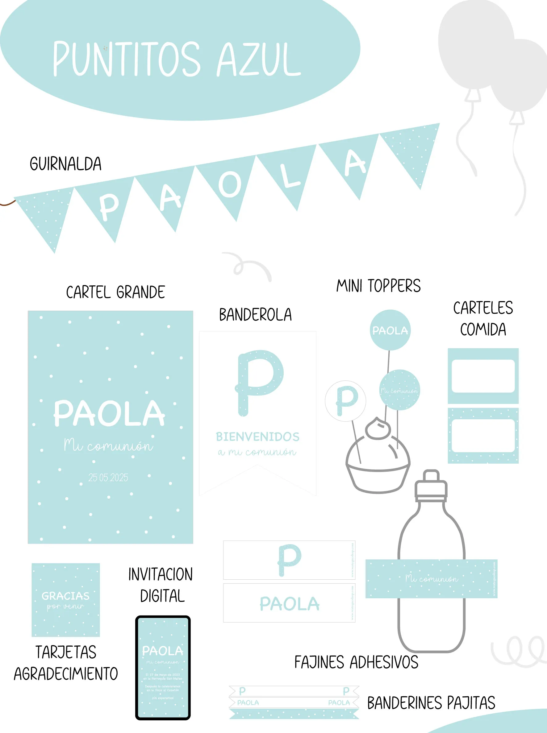 Puntitos Azul Party Kit