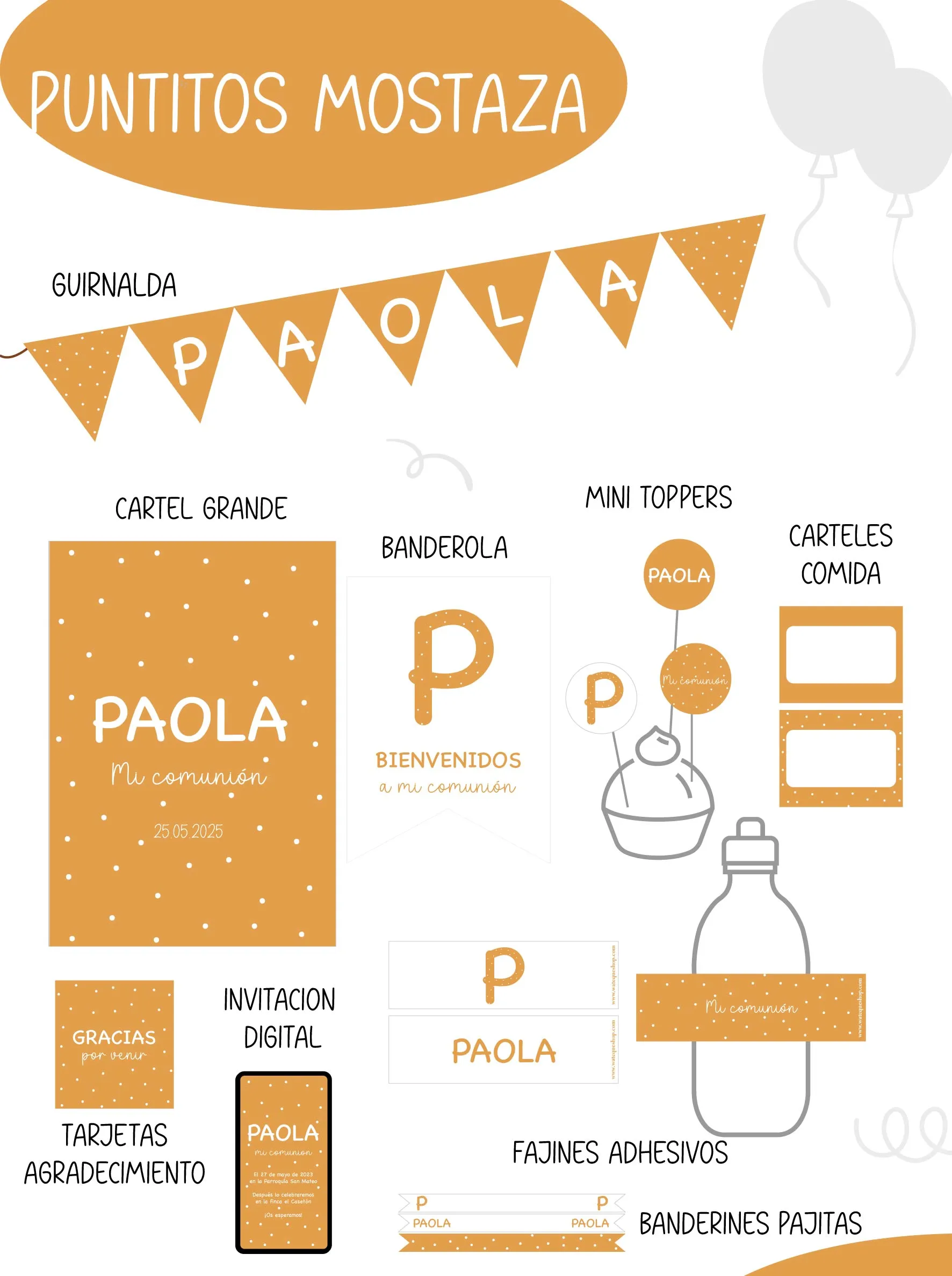 Puntitos Mostaza Party Kit