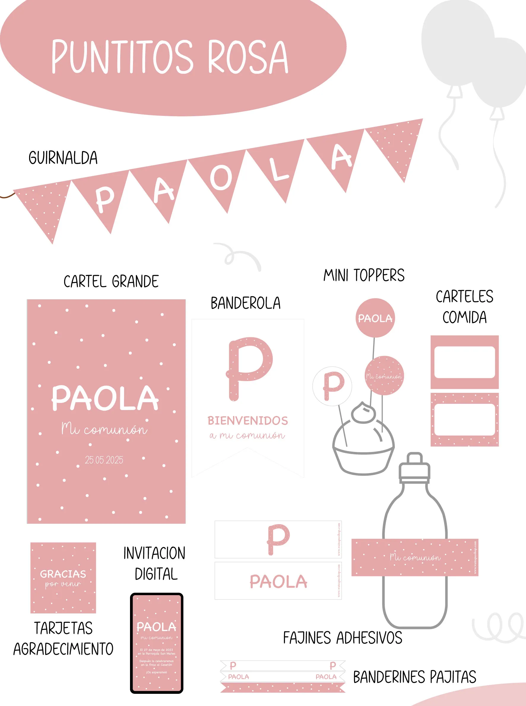 Puntitos Rosa Party Kit