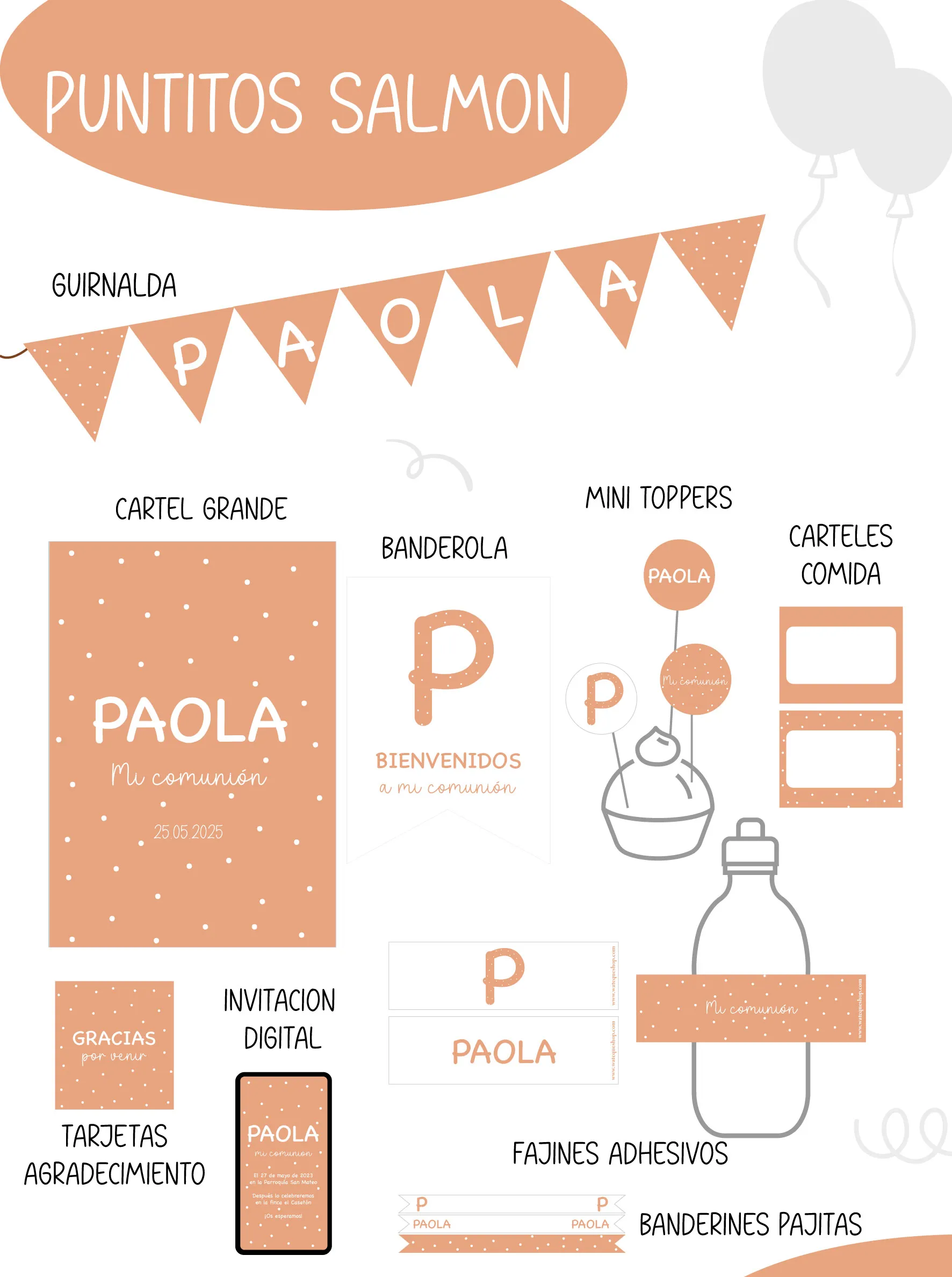 Puntitos Salmón Party Kit