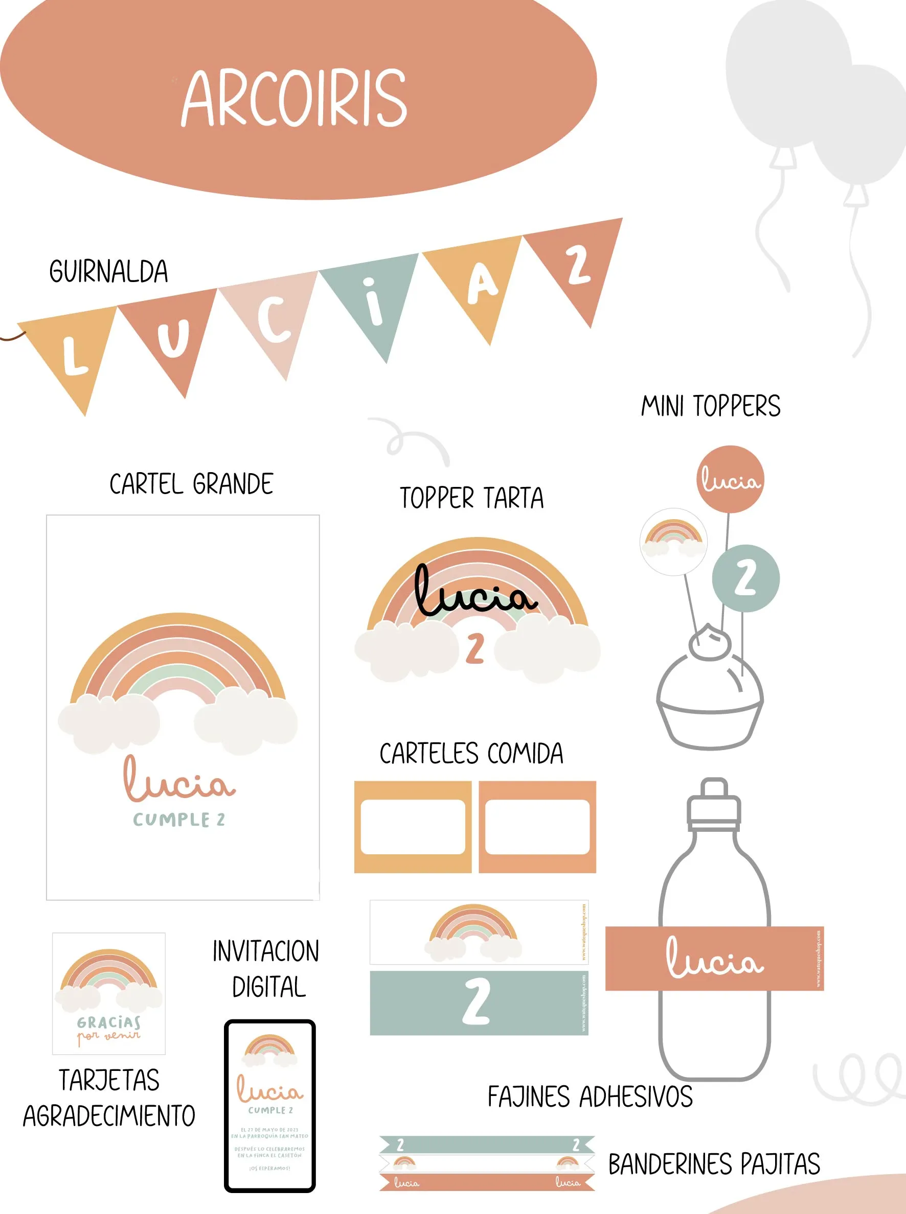 Arcoiris Party Kit Digital